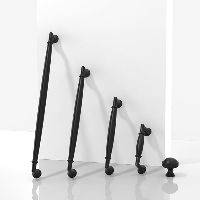 10 Pack Matte Black Cabinet Pulls 10 Inch(254mm) Kitchen Cabinet Handles Solid Zinc Alloy Cabinet Hardware Drawer Pulls