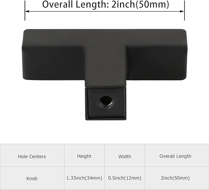 LONTAN 12 Pack Kitchen Cabinet Knobs Black Knobs for Dresser Drawers Sqaure Black Cabinet Hardware for Bathroom Cupboard,Stainless Steel