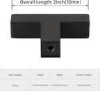 LONTAN 50 Pack Kitchen Cabinet Knobs Black Knobs for Dresser Drawers Sqaure Black Cabinet Hardware for Bathroom Cupboard,Stainless Steel