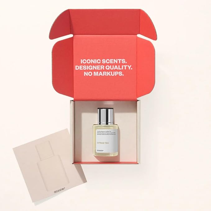 Dossier - Citrus Tea 1.7 Fl oz (50ml) - Perfume Inspired by Labo Thé Noir - Pure Infused - Paraben Free - Vegan - For Women Men Unisex