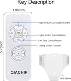 QIACHIP Universal Ceiling Fan and Lights Wireless Remote Control Kit 3-in-1 Ceiling Fan Light 4 Timing & 3 Speed Wireless Remote Control and Receiver Kits for Ceiling Fan Lamp