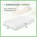 PayLessHere 10 Inch Twin Gel Memory Foam Mattress Fiberglass Free/CertiPUR-US Certified/Bed-in-a-Box/Cool Sleep & Comfy Support