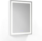 LED Lighted Medicine Cabinet Mirror 20" W x 28" H with 2 Adjustable Glass Shelves, Recessed or Surface Mount Bathroom Wall Cabinet with Touch Sensor, Defogger, Light Color Dimmer (3000-6500K)