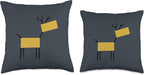 Cute Scandinavian Animals Designs Chic Deer Moose Scandinavian Elk Minimalism Reindeer Throw Pillow, 16x16, Multicolor