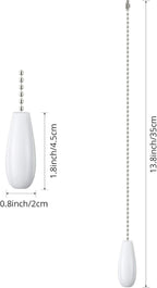 8 Pieces Ceiling Fan Pull Chains Wooden Pendant Pull Chain Extension for Ceiling Light Lamp Fan Chain (White)