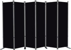 RANTILA 6 Panel Room Divider, 6 FT Folding Privacy Screen with Wide Feet, Freestanding Partition for Room Separation, Portable Room Divider Panel, 133" W x 71" H, Black