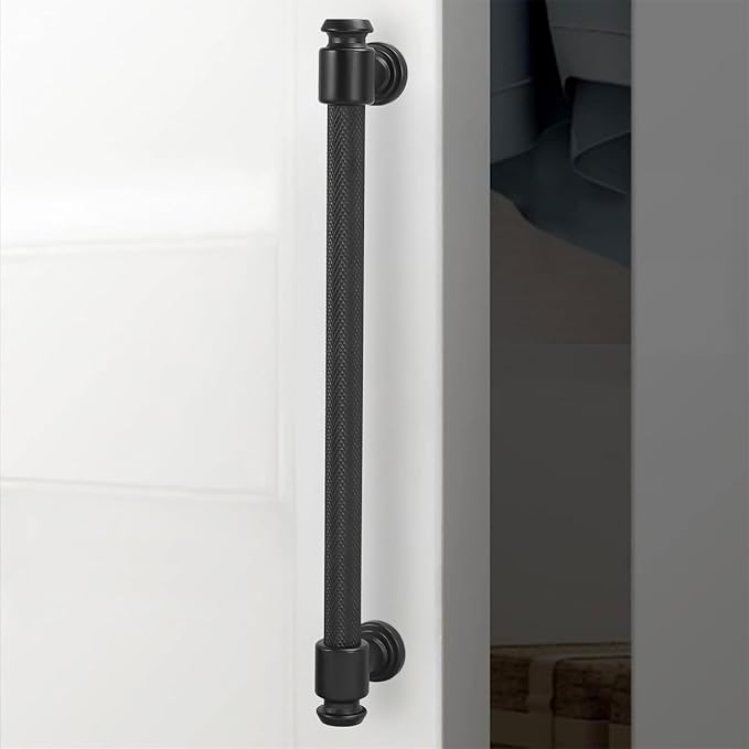 10 Pack 6-1/4 inch(160mm) Matte Black Cabinet Handles and Pulls - Drawer Handles for Kitchen and Dresser