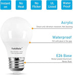 YukiHalu, A15 Appliance Light Bulb, 60W Equivalent for Range Hood/Refrigerator Light Bulb/Ceiling Fan Light, 600 Lumens 7W 120V 2700k Soft White E26 Base, Waterproof, Not Dimmable, 2-Pack