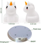 Animal-shaped Big Night Light for Children/Adult, Rechargeable LED Soft Silicone (BPA Free) Bedside Lamp, Adjustable Brightness and 9 Colors by Touch Control & Remote Control (Big Unicorn)