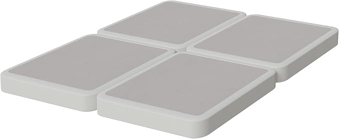 Nutan Inch Sturdy Box Spring for Mattress Support-Durable and Fully Assembled, Natural Wood Queen(Fold), White, 4" Foundation