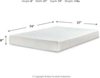 Signature Design by Ashley Twin Size Chime 8 Inch Medium Firm Gel Memory Foam Mattress with Green Tea & Charcoal Extract, Fiberglass Free, Mattress In A Box