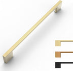 10 Pack Brushed Gold Cabinet Pulls 8.8 Inch Handles for Kitchen Cabinets, Dresser Hardware