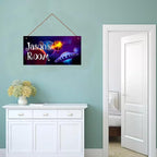 Personalized Signs Star Wall Hanging Sign, Motivational Hanging Plaque Sign Outer Space Room Wall Art, Alien Ship Nursery Decor for Boys Room Kids Playroom Classroom Decor