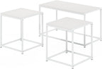 Furinno CAMNUS Living Room Tables Set of 3, Coffee Table with 2 End Tables, Side Tables, for Living Room, White
