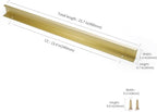 3 Pack 16" (400mm) Overall Length Overall Length Edge Finger Pull, Brushed Brass Aluminium Hidden Furniture Wardrobe Cabinet Drawer Pull Long Concealed Furniture Closet Door Handle, 3699S