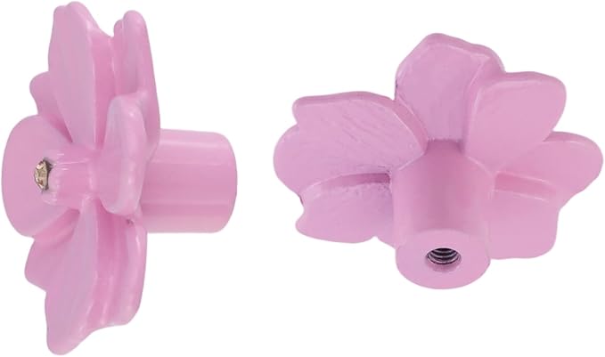 12PCS 1.57" x 0.83" Single Hole Dresser Knobs Ceramics Flower Shaped Pulls for Cupboard Drawer, with 2 Kinds of Screws