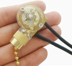 Pull Chain Switch Zing Ear ZE-109 Ceiling Fan Switch Ceiling Fan Light Lamp Replacement 2 Pack Brass