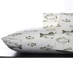 Eddie Bauer - King Sheets, Cotton Flannel Bedding Set, Brushed For Extra Softness, Cozy Home Decor (School of Fish, King)