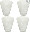 Pack of 4 Alabaster Transitional Style Shade, Transitional Style Replacement Glass Shade, XIDING Ceiling Fans Glass Shade, with Standard 2-1/8" Fitter Size, 4-4/5" high, 4-4/5" Diameter