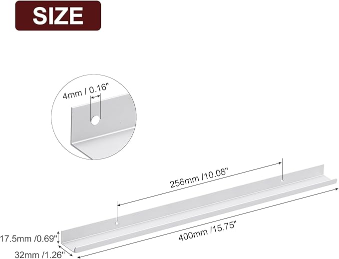 uxcell Cabinet Finger Edge Pull, 5pcs 400mm / 15.75" Aluminum Alloy Back Mount Hidden Cabinet Pulls Concealed Handle for Home Kitchen Drawer Cabinet, Silver