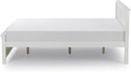 Plank+Beam Solid Wood Queen Bed Frame, Platform Bed with Headboard, White
