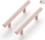 Ravinte 6 Pack | 5 Inch Cabinet Pulls Pink Stainless Steel Kitchen Drawer Pulls Cabinet Handles 5 InchLength, 3 Inch Hole Center