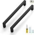Ravinte 20 Pack Black Cabinet Pulls 8 Inch Square Kitchen Cabinet Handles Matte Black Kitchen Hardware for Drawer Pulls Drawer Handles Come with Screwdriver