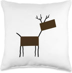 Cute Scandinavian Animals Designs Chic Deer Moose Scandinavian Elk Minimalism Reindeer Throw Pillow, 16x16, Multicolor