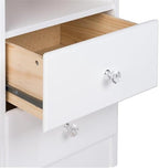 Prepac Astrid Simplistic Nightstand with 2 Drawers and Open Shelf, Functional Bedside Table with Acrylic Knobs 15.5" D x 16" W x 24.5" H, White, WDNH-0402-1-V