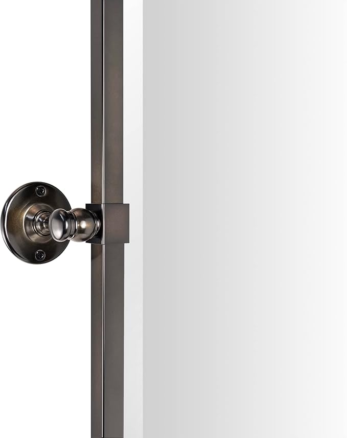 TEHOME Pivot Mirror Oil Rubbed Bronze Tilt Rectangle Bathroom Mirror Tilting Metal Framed Beveled Vanity Mirrors, Overall 23.9 x 24 inches (Mirrror 20 x 24 inches)