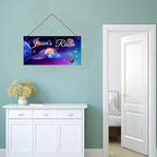 Personalized Signs Universe Spacecraft Sign Galaxy Sign For Kids Room Wall Art Décor Outer Space Theme Nursery Wall Decor For Boys Room Girls Bedroom