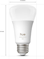 Philips Hue Smart LED A19 Bulb, White & Color Ambiance, E26 Base, 7.2W, Full Spectrum Light 1000K-20000K, 810 Lumens, Dimmable, Works with Alexa, Google, & Apple Home,1pk