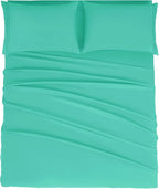 Mejoroom California King Size Sheet Set - Soft Microfiber Bed Sheets,Deep Pocket Fitted Sheet, Breathable, Wrinkle & Fade Resistant - 4 Piece (California King, Mint)