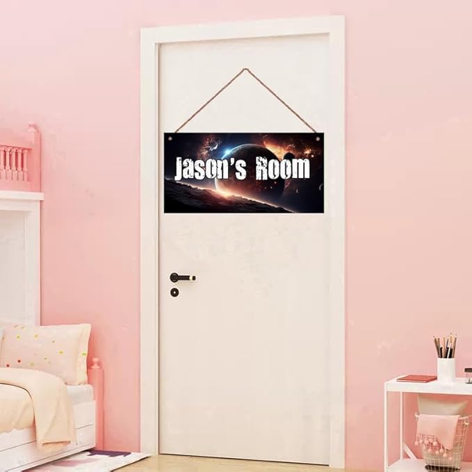 Personalized Sign Outer Space Room Décor Boys Room Decor, Universe Theme Little Man Cave Decor for Nursery, Space Nursery Decor for Toddler Baby Kids Room
