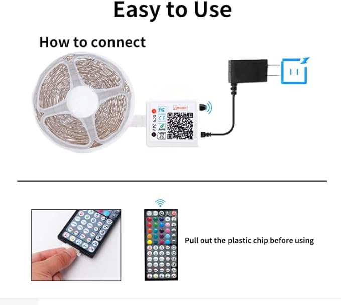 Led Lights for Bedroom 100ft (1 Roll), Color Changing RGB Led Strip Lights with 60 Keys Remote and App Control, Music Sync Led Lights for Room Kitchen Party Home Decor