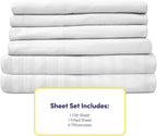 Cal King Size Bed Sheets - 6 Piece 1500 Supreme Collection Fine Brushed Microfiber Deep Pocket California King Sheet Set Bedding - 2 Extra Pillow Cases, Great Value, California King, Dobby White