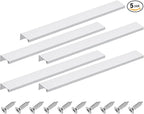 uxcell Cabinet Finger Edge Pull, 5pcs 300mm / 11.81" Aluminum Alloy Back Mount Hidden Cabinet Pulls Concealed Handle for Home Kitchen Drawer Cabinet, Silver