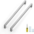 Ravinte 10 Pack Brushed Nickel Kitchen Cabinet Handles 11-1/3 Inch Cabinet Pulls Square Kitchen Hardware for Cabinet Drawer Pulls Drawer Handles Come with Screwdriver