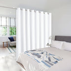 NICETOWN Closet Door Heavy Curtain, Room Dividers Shade Screens Partitions, Extra Large Grommet Top Space Partition Curtain, Screen Dividers for Rooms (1 Pack, 15ft Wide x 9ft Long, White)