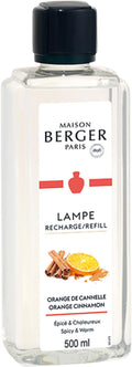 Maison Berger - Orange Cinnamon - Lampe Berger Fragrance Refill for Home Fragrance Oil Diffuser - 16.9 Fluid Ounces - 500 milliliters