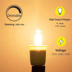 VINACO E11 Bulb, JDE11 120V 75W Halogen Light Bulbs, T4 Mini Candelabra Base, High Output 1150lm, Warm White 2700K, Dimmable, 4-Pack for Ceiling Fan Light Bulbs