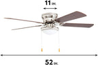 Portage Bay 50252 Hugger 52" Brushed Nickel West Hill Ceiling Fan with Bowl Light Kit