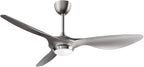 reiga 52 Inch Modern Smart WiFi Ceiling Fan with Light and Remote Control, Living Room Bedroom Patio 3 Blade Ceiling Fans with Reversible Mute DC Motor, Silver