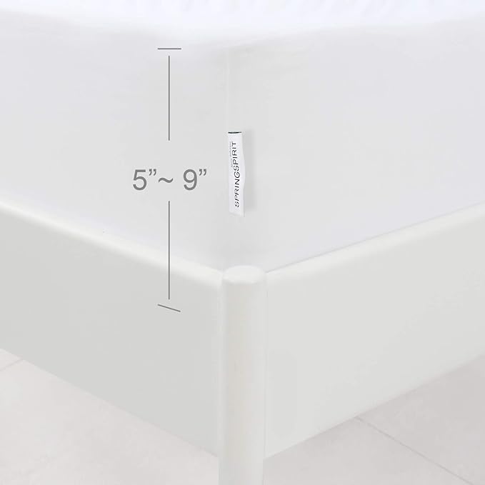 Twin Size Box Spring Cover with Smooth and Elastic Woven Fabric, Alternates for Bed Skirt, Wrinkle & Fading Resistant, Washable, Dustproof, White, 2 Pack
