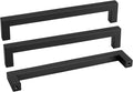 goldenwarm 50 Pack 8-4/5 Inch Black Cabinet Handles Matte Black Drawer Pulls Stainless Steel Cabinets Hardware Square Bar Modern for Kitchen Bathroom Cupboard