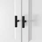 homdiy Black Cabinet Handles 20Pack Single Hole Kitchen Drawer Pulls and Knobs Stainless Steel Cabinet Hardware for Bathroom, Cupboard
