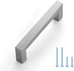 Ravinte 1 Pack Brushed Nickel Kitchen Cabinet Handles 3-3/4 Inch Cabinet Pulls Square Kitchen Hardware for Cabinet Drawer Pulls Drawer Handles Come with Screwdriver
