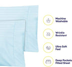 Cal King Size Bed Sheets - 6 Piece 1500 Supreme Collection Fine Brushed Microfiber Deep Pocket California King Sheet Set Bedding - 2 Extra Pillow Cases, Great Value, California King, Dobby Light Blue