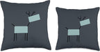 Cute Scandinavian Animals Designs Chic Deer Moose Scandinavian Elk Minimalism Reindeer Throw Pillow, 16x16, Multicolor