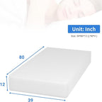 PayLessHere 12 Inch Twin XL Green Tea Memory Foam Mattress Cooling Gel Infused Mattress,Medium Firm Mattresses Fiberglass Free/CertiPUR-US Certified/Bed-in-a-Box/Pressure Relieving Twin XL Size,White